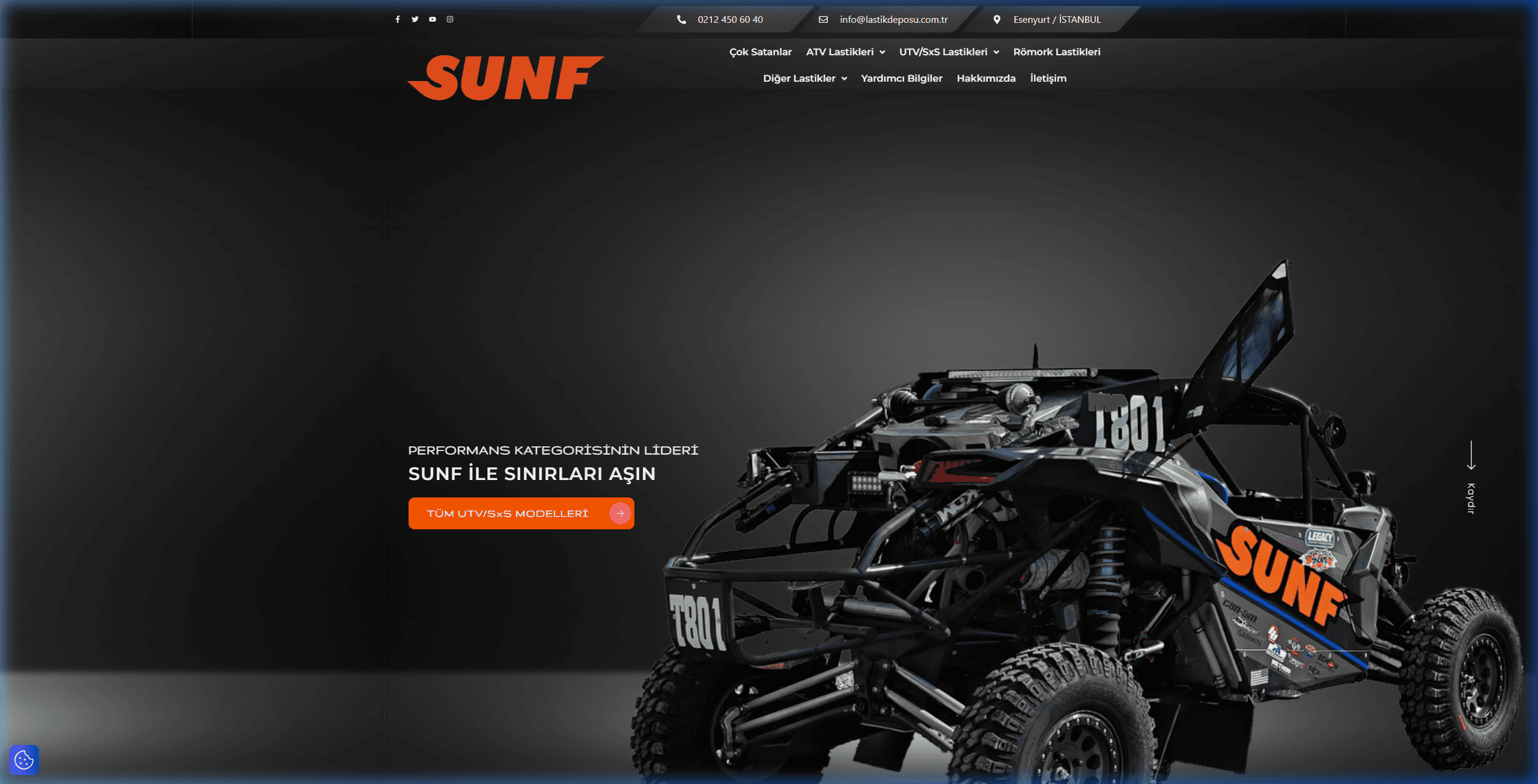 SunF Türkiye web sitesinin ana sayfa ekran görüntüsü